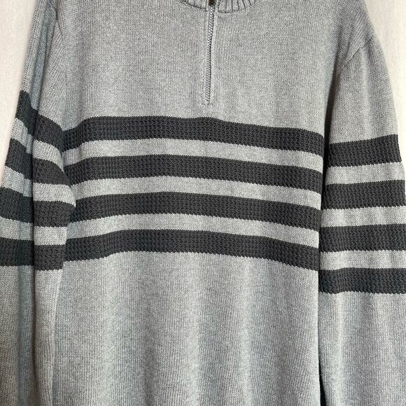 Tahari Knit Striped Pullover Sweater Quarter Zip Men's Sz XXL - Picture 4 of 10